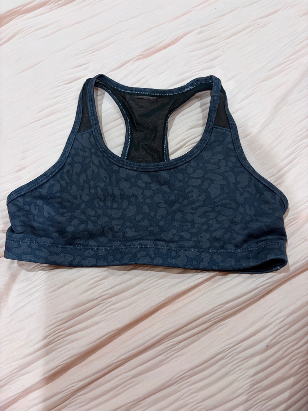 racerback sports bra black cheetah print girls M (8)